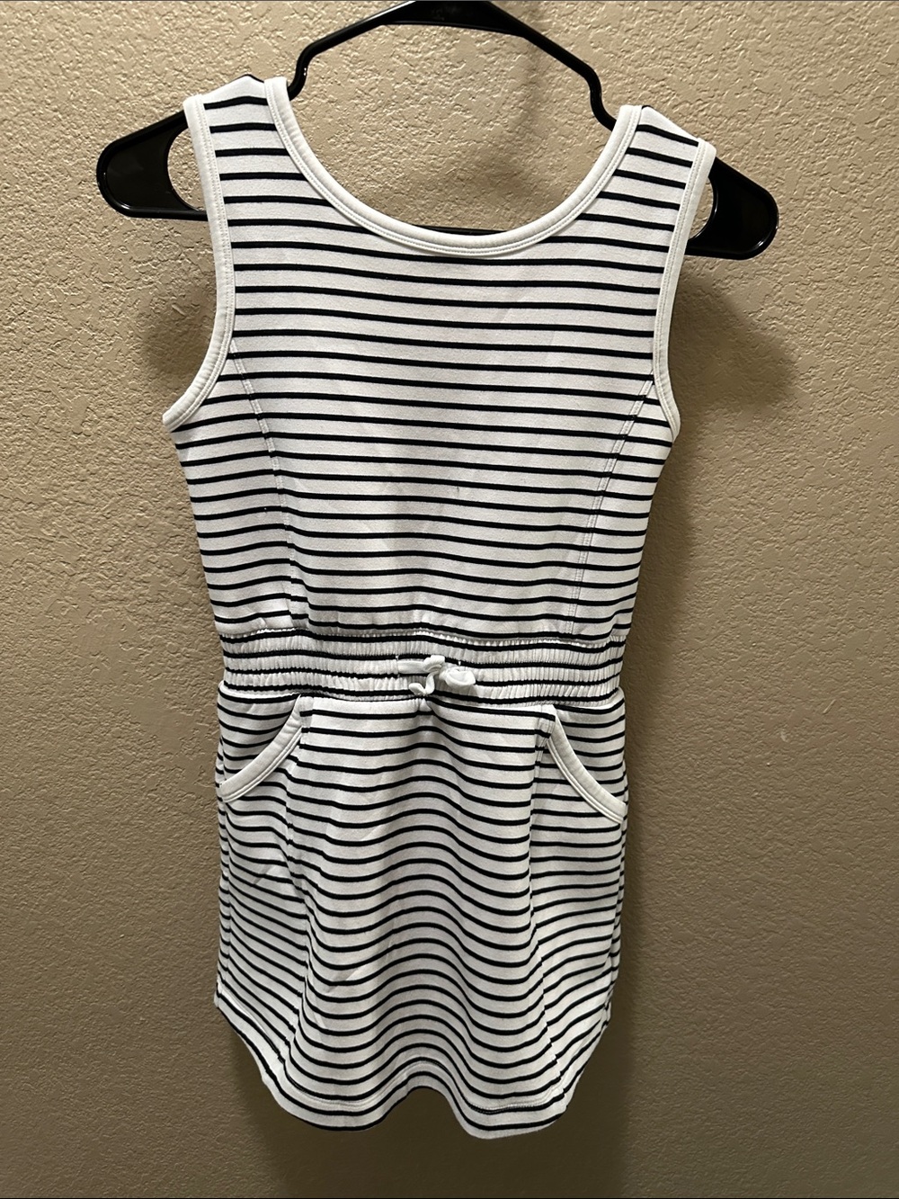 abercrombie kids White & Black Striped Sleeveless Drawstring Dress/shorts